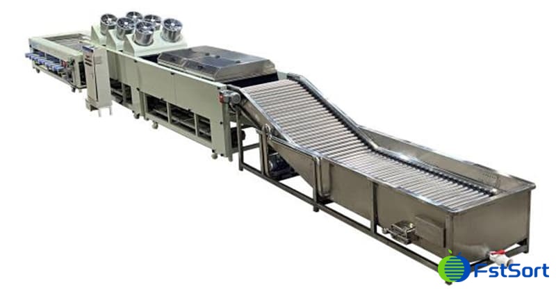 Línea-de-procesamiento-de-batata-con-funciones,-limpieza,secado,-clasificación Línea-de-procesamiento-de-batata-con-funciones,-limpieza,secado,-clasificación